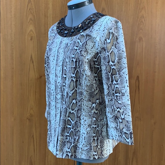 Chico’s Jewel Snakeskin Blazer Jacket - Picture 6 of 16